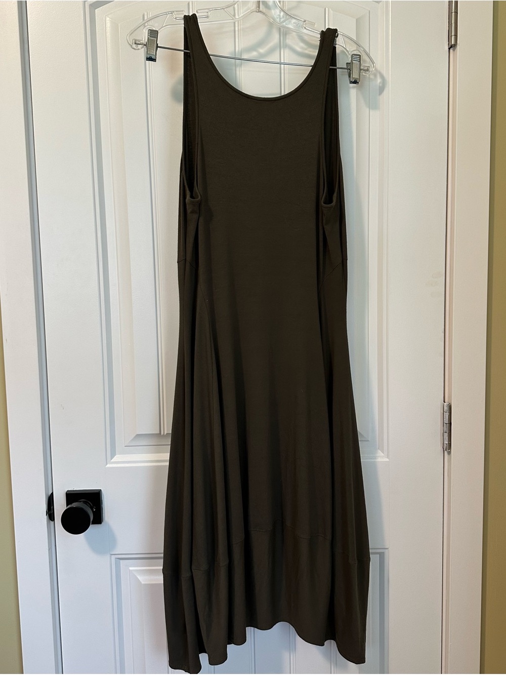 Eileen Fisher Women's Olive Green Sleeveless Swing Dress
